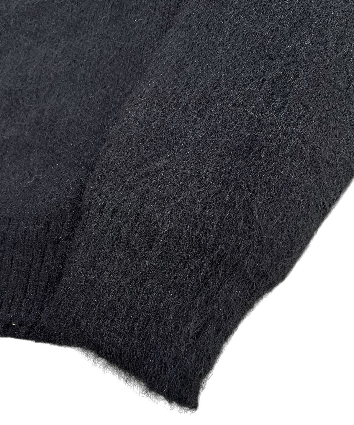 스케이터락(SK8ER ROCK) Cross Patch Fuzzy Knit Cardigan (black)
