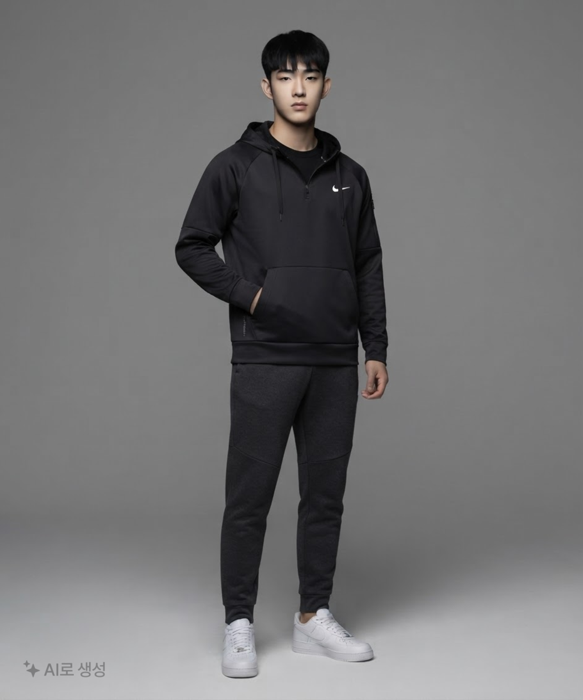 나이키(NIKE) 써마 핏 풀오버 피트니스 후디 M - 블랙:화이트 / DQ4835-010 L