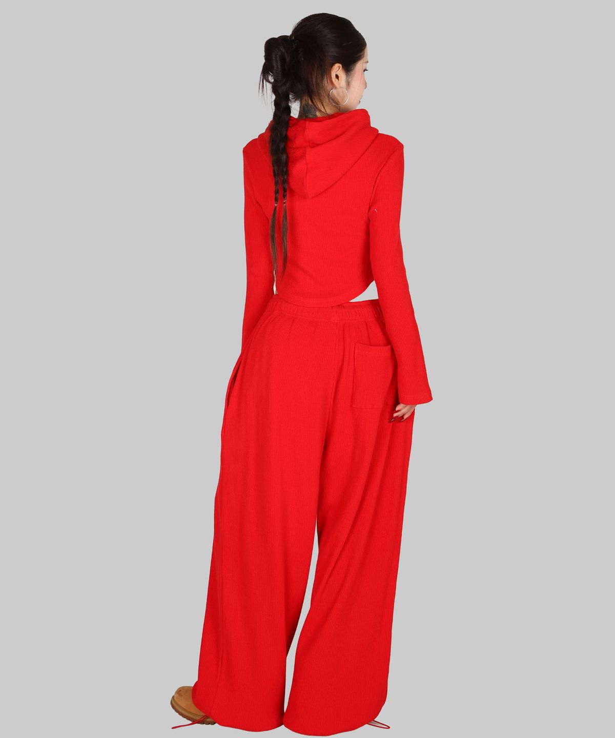 달솜(DALSOM) Ribbed Heart Pants [ red ]
