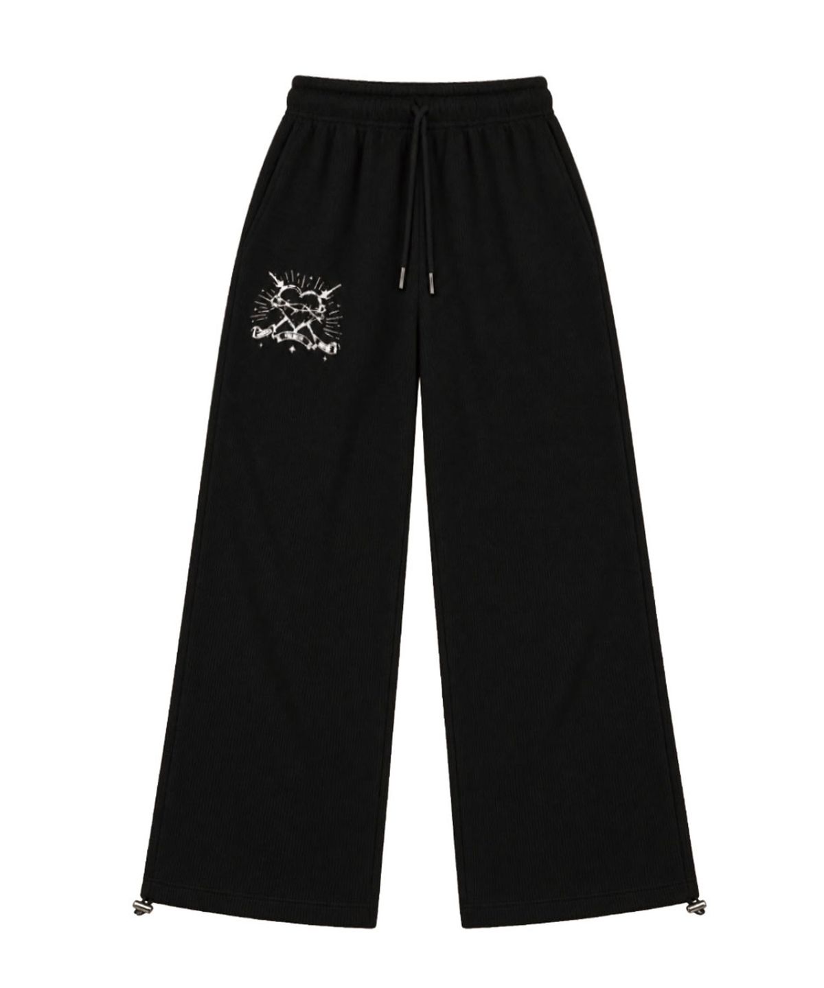 달솜(DALSOM) Ribbed Heart Pants [ bk ]
