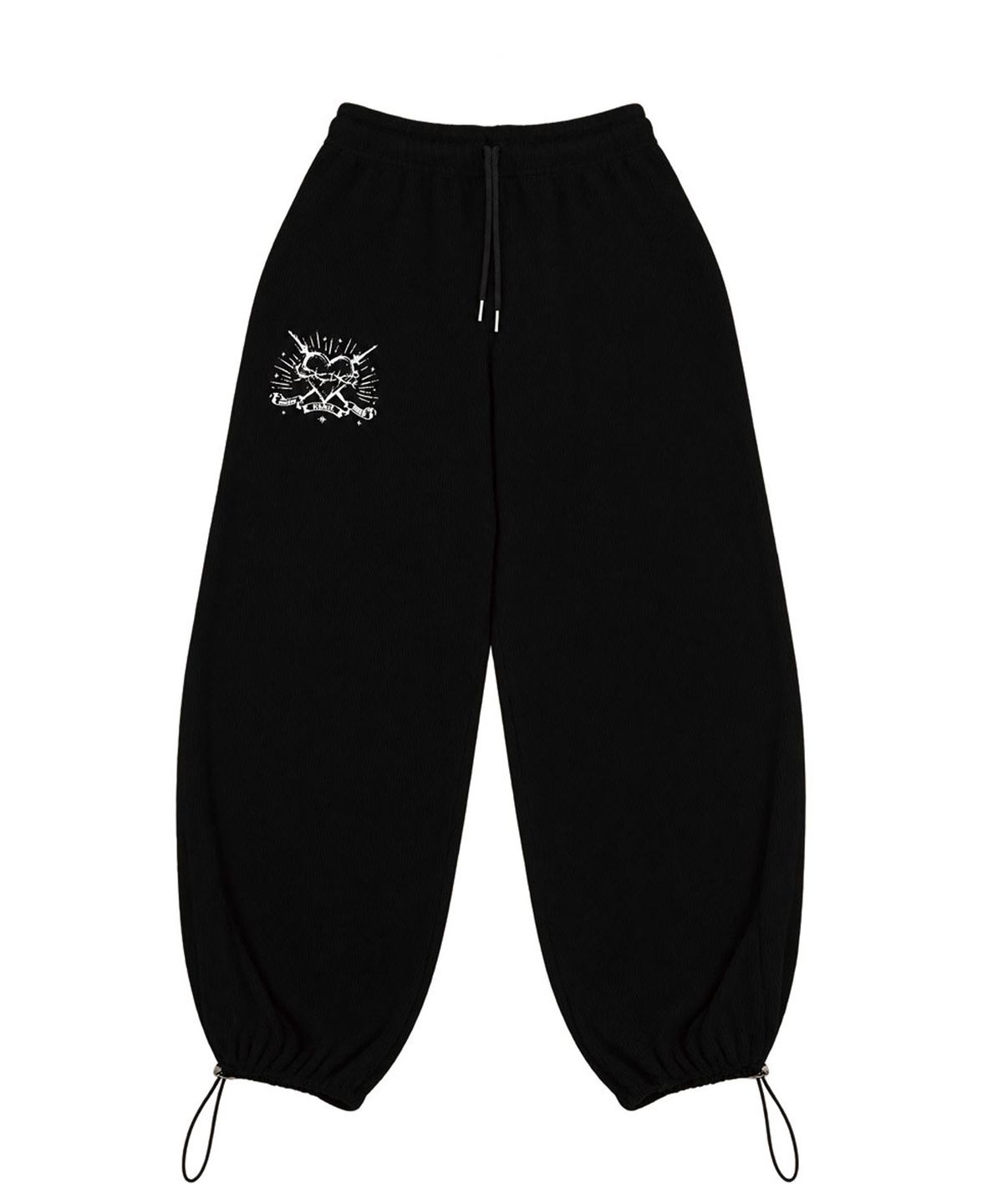 달솜(DALSOM) Ribbed Heart Pants [ bk ]