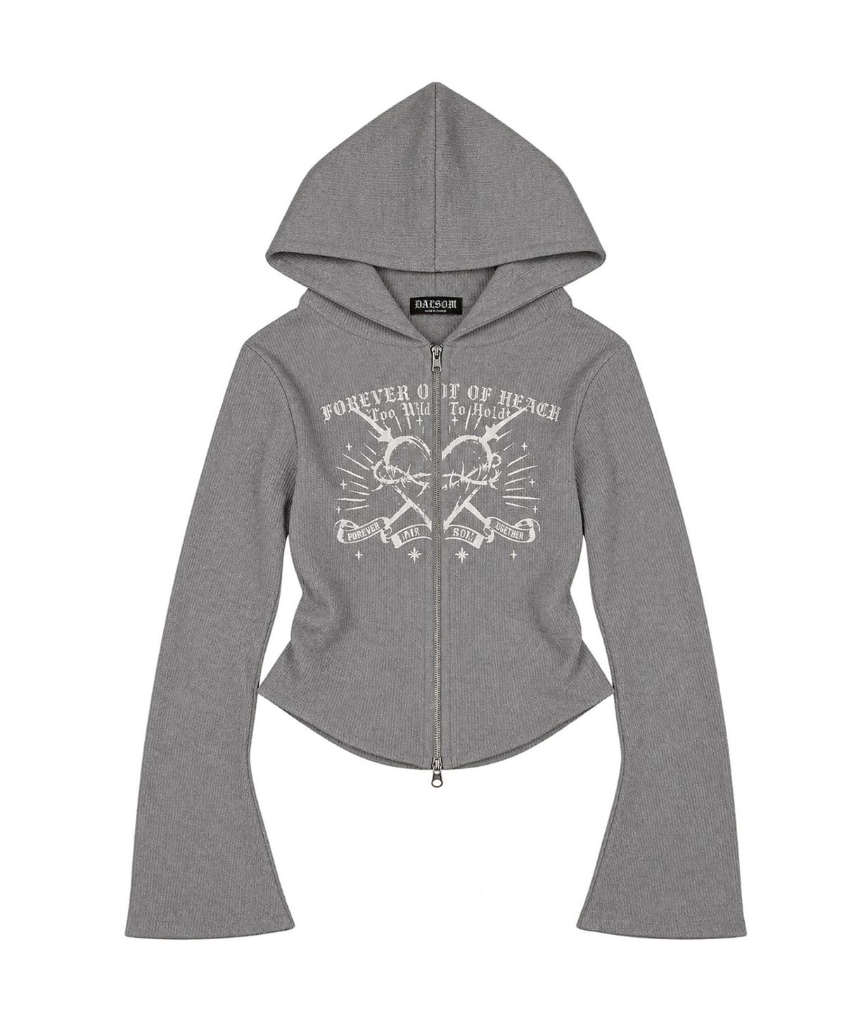 달솜(DALSOM) Ribbed Heart Zip-Up [ gr ]