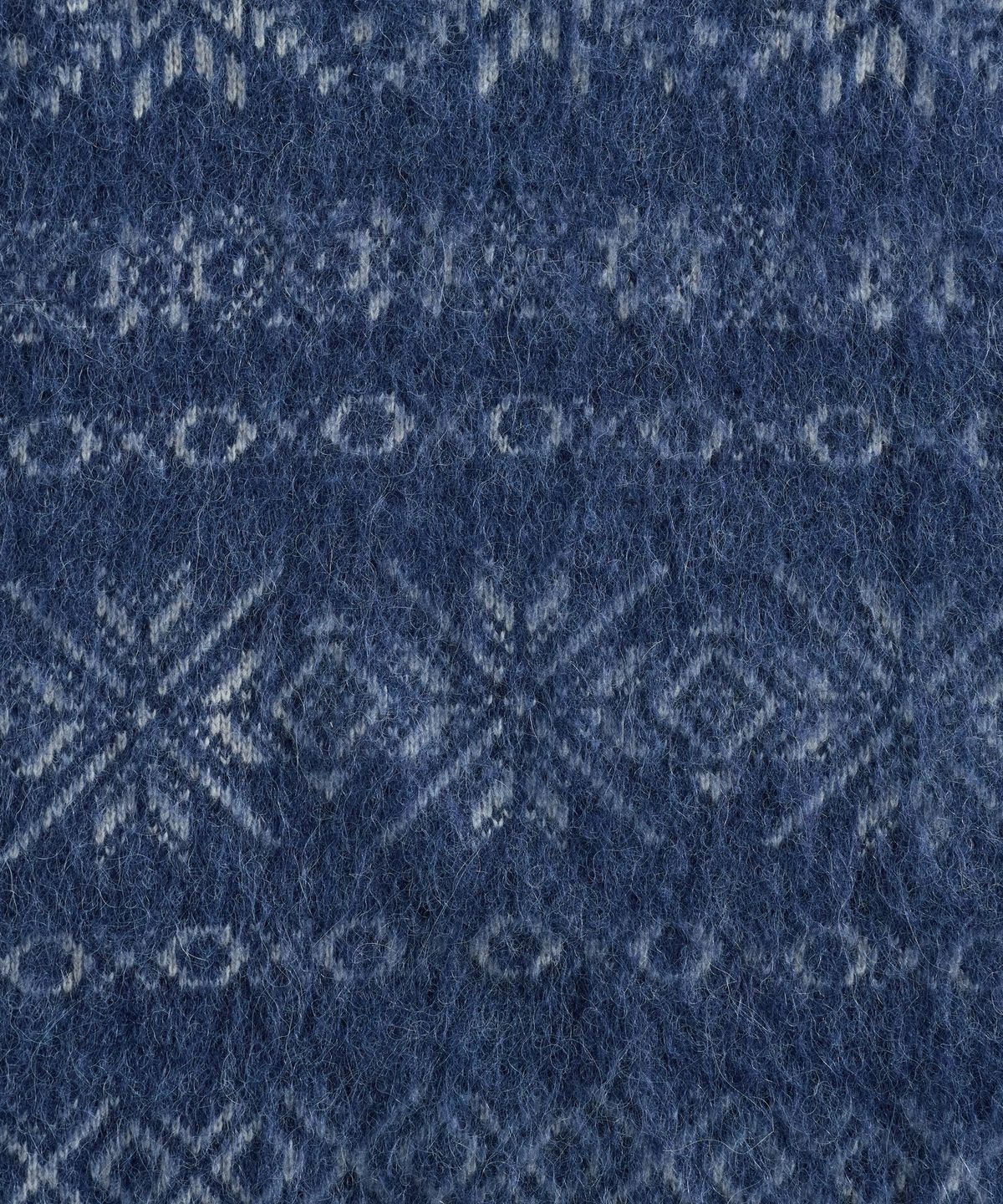 건지 울른스(Guernsey Woollens) 스노우 플레이크 알파카 브이넥 베스트 - 네이비