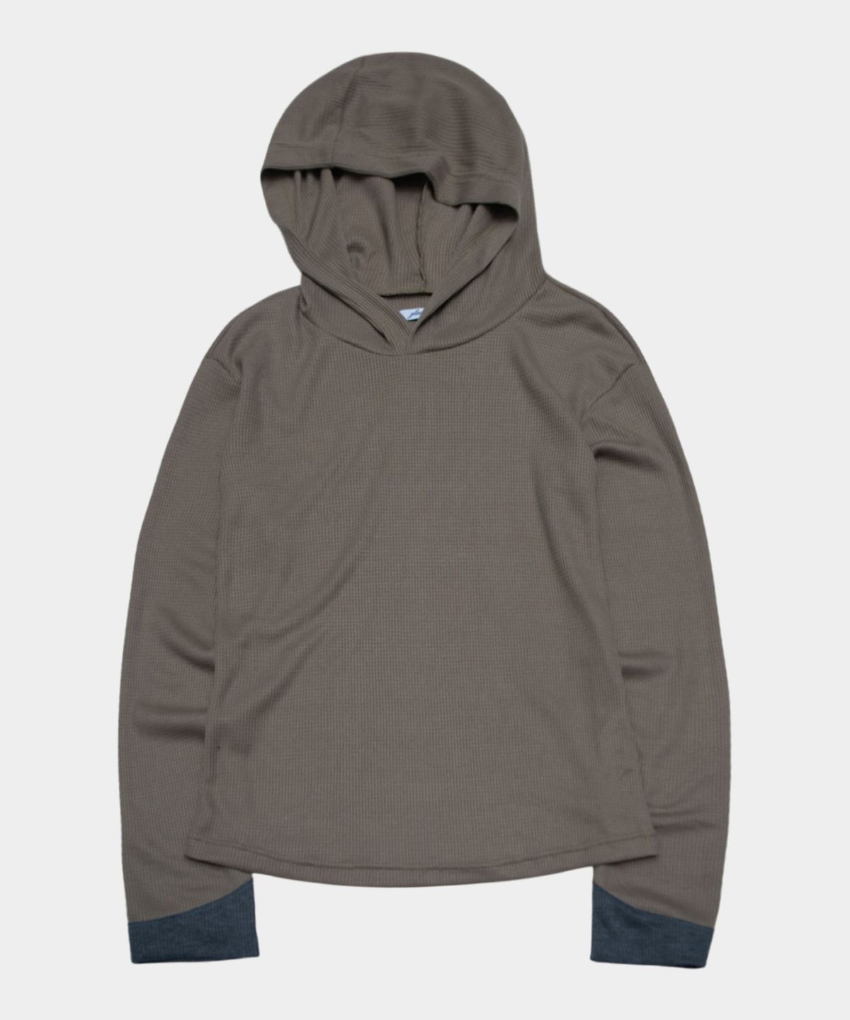 플레이스스튜디오맨(PLACESTUDIOMAN) 데일리 소매 배색 포인트 루즈핏 와플 코튼 후드 긴팔 레이어드 티셔츠_2COLOR