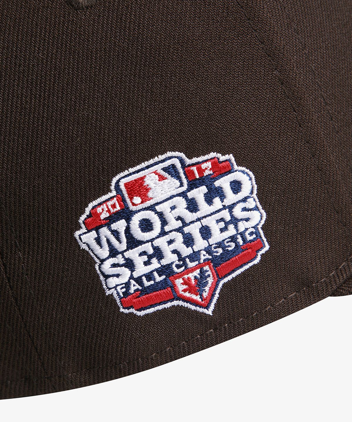 뉴에라(NEW ERA) MLB LA 다저스 월드 시리즈 패치 피티드캡 번트 우드/블로썸 15411775