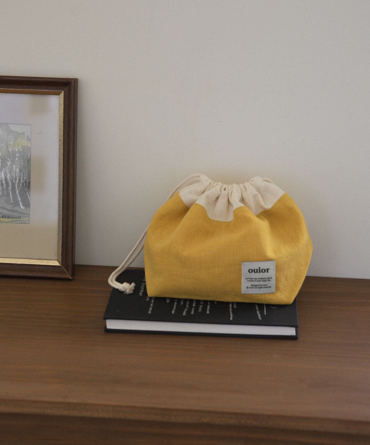 위올(OUIOR) [기프트박스]ouior chubby string pouch_cream&mustard