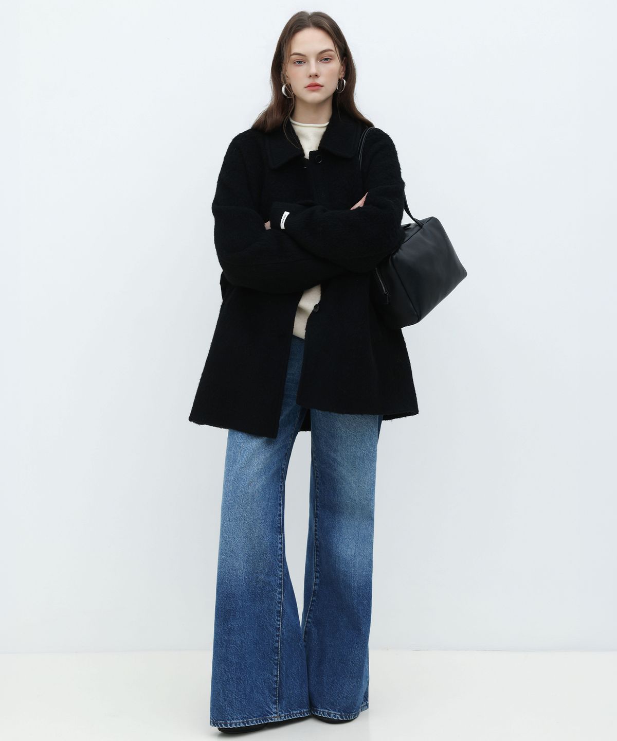 에펠르(EPELLE) 레오 알파카 벨티드 하프 코트