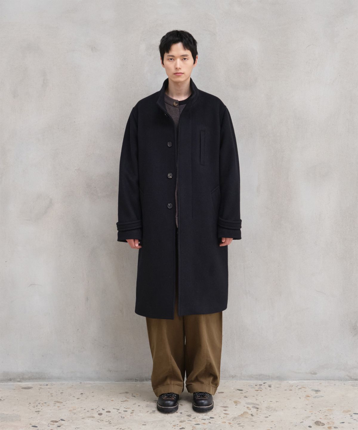 홀리선(HORLISUN) Duke Wool Long Coat Dark Navy