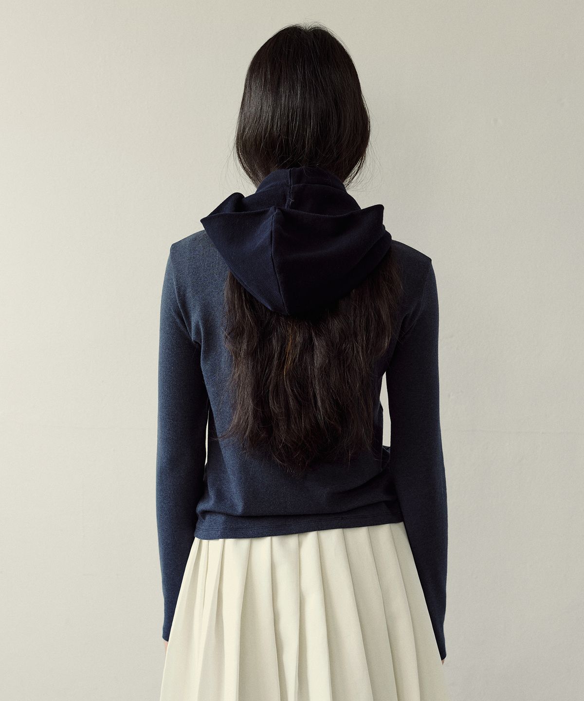 백로(BAEKRO) Lazy Layering Hoodie Scarf (NAVY)