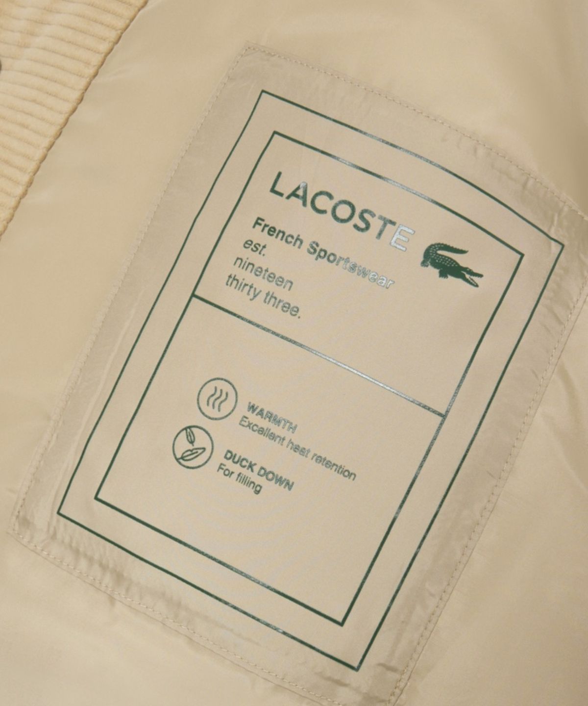 라코스테(LACOSTE) 남성 코듀로이 덕다운 BH3593-56N 02S