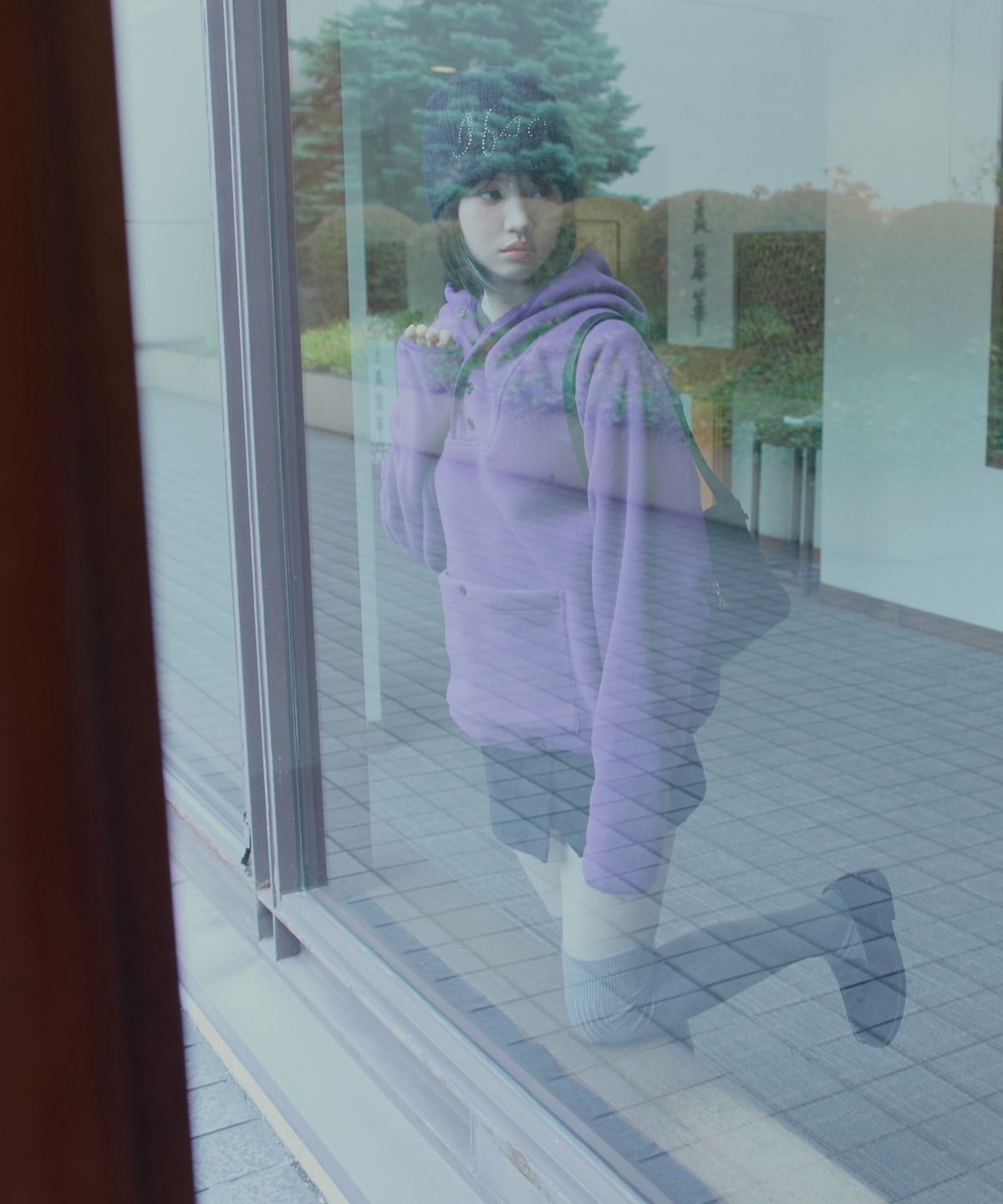 이프소마그넷(IFSO MAGNET) Hooded Button Fleece Anorak - PURPLE