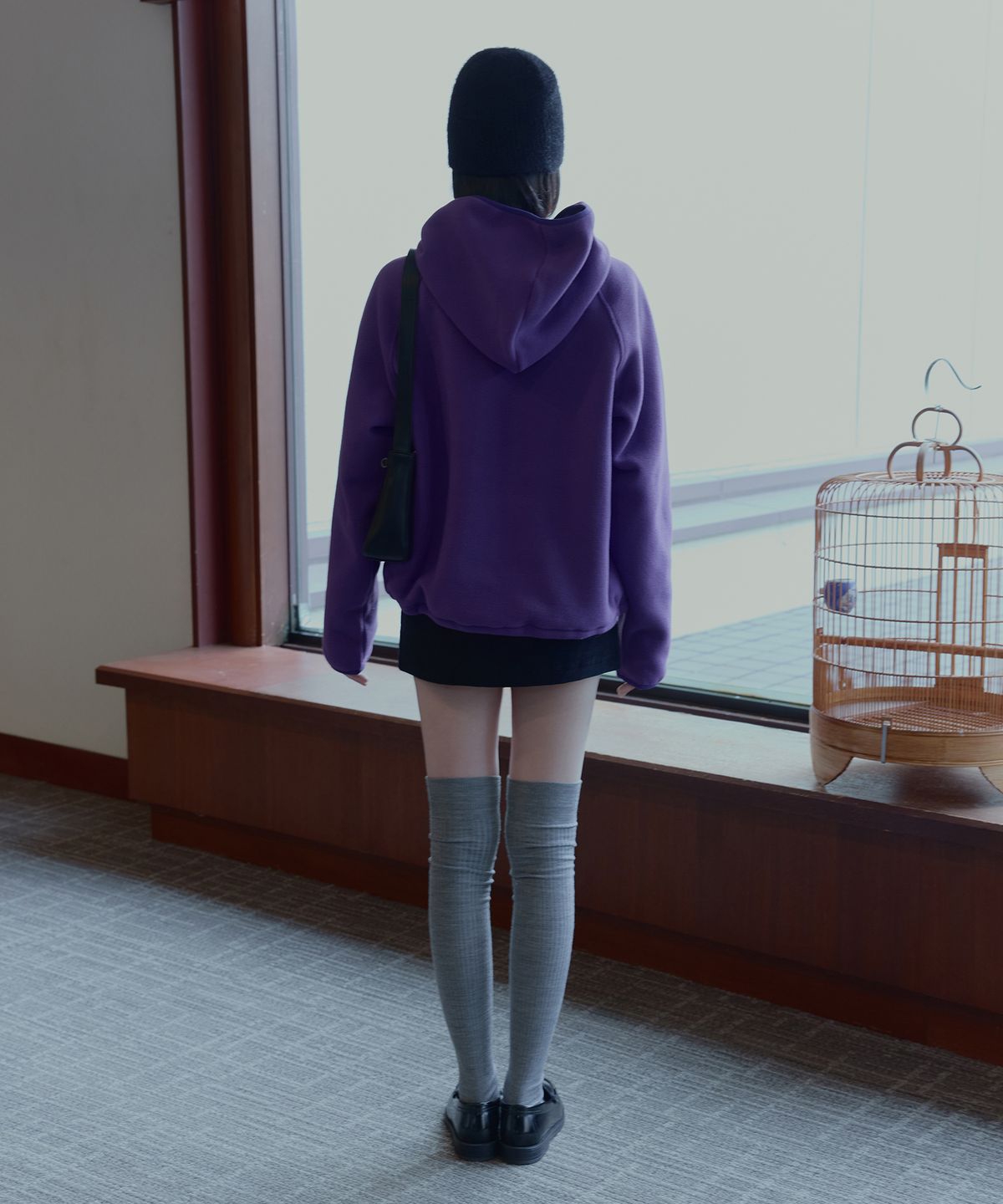 이프소마그넷(IFSO MAGNET) Hooded Button Fleece Anorak - PURPLE