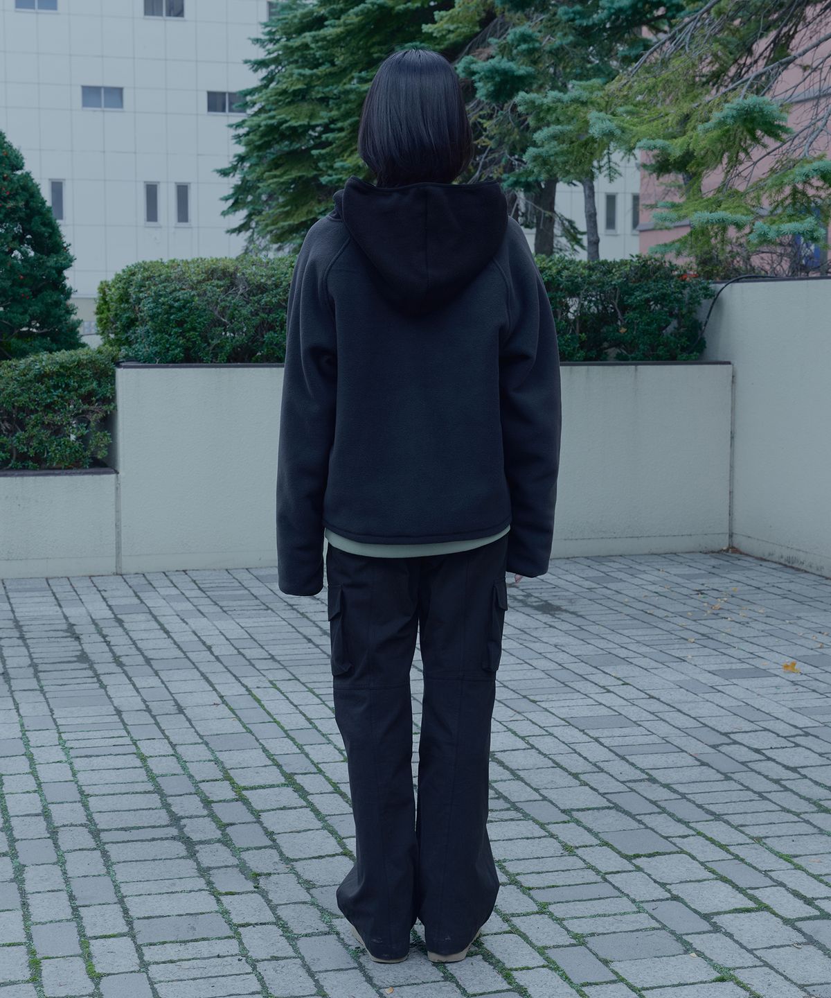 이프소마그넷(IFSO MAGNET) Hooded Button Fleece Anorak - CHARCOAL