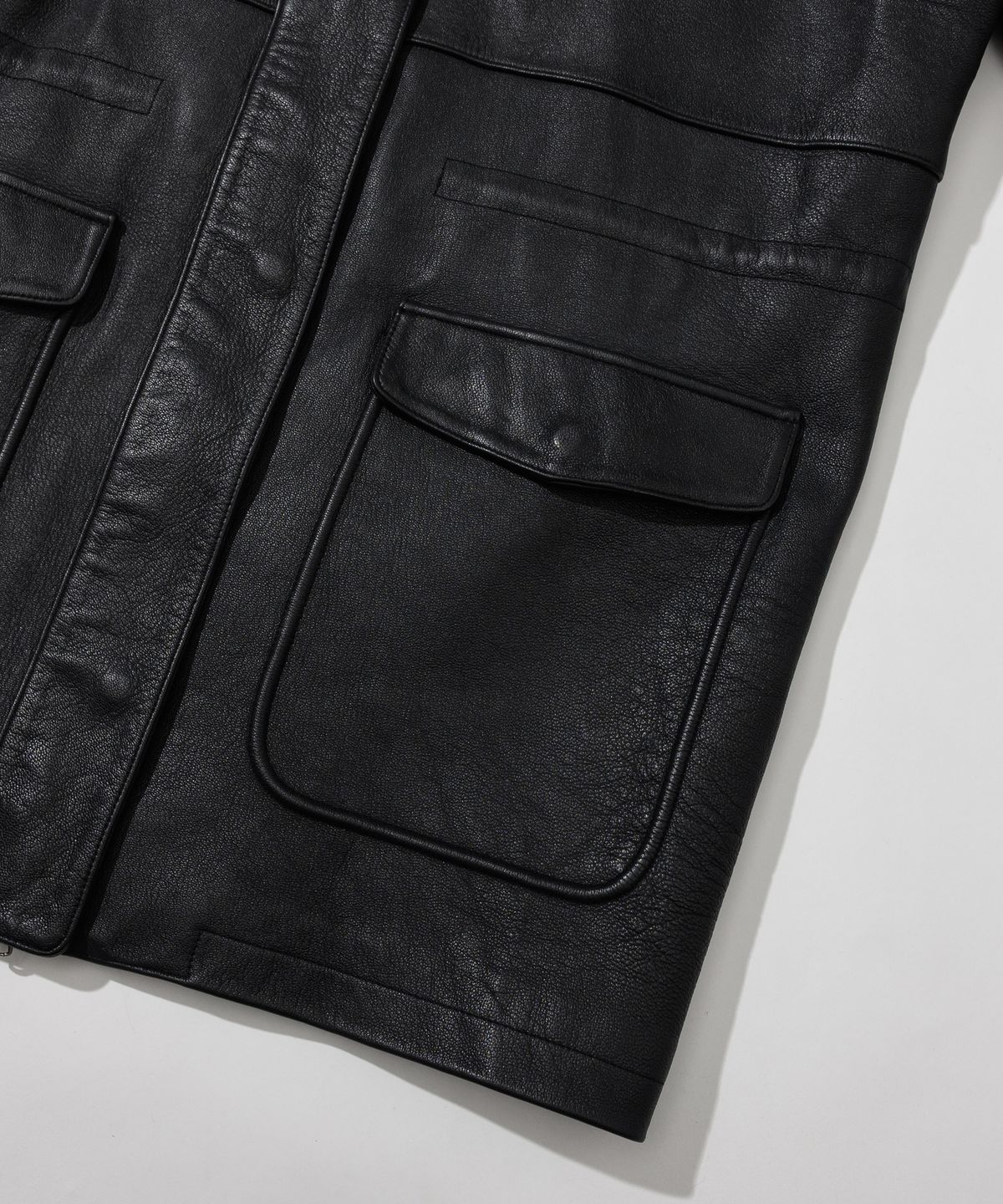 앤드로스(ANDROS) Goat Leather Coat (Black)