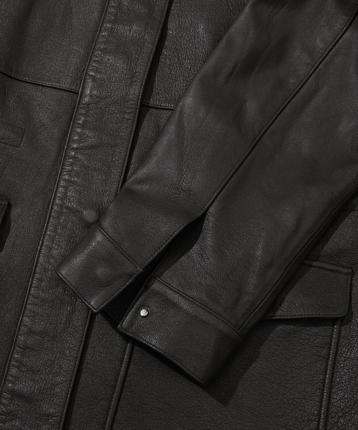 앤드로스(ANDROS) Goat Leather Coat (Charcoal Brown)