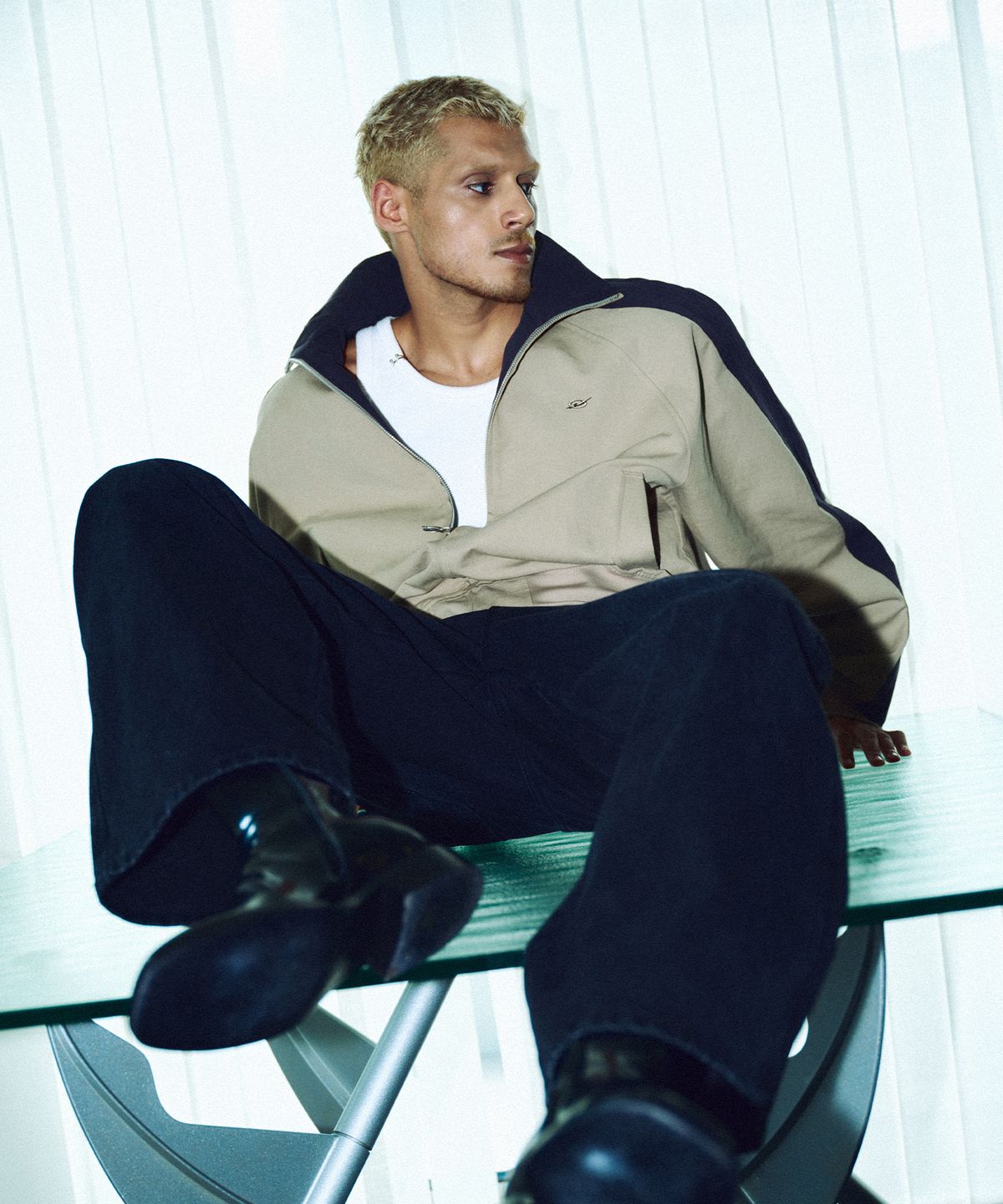 51퍼센트(51PERCENT) Louver track jumper - Beige