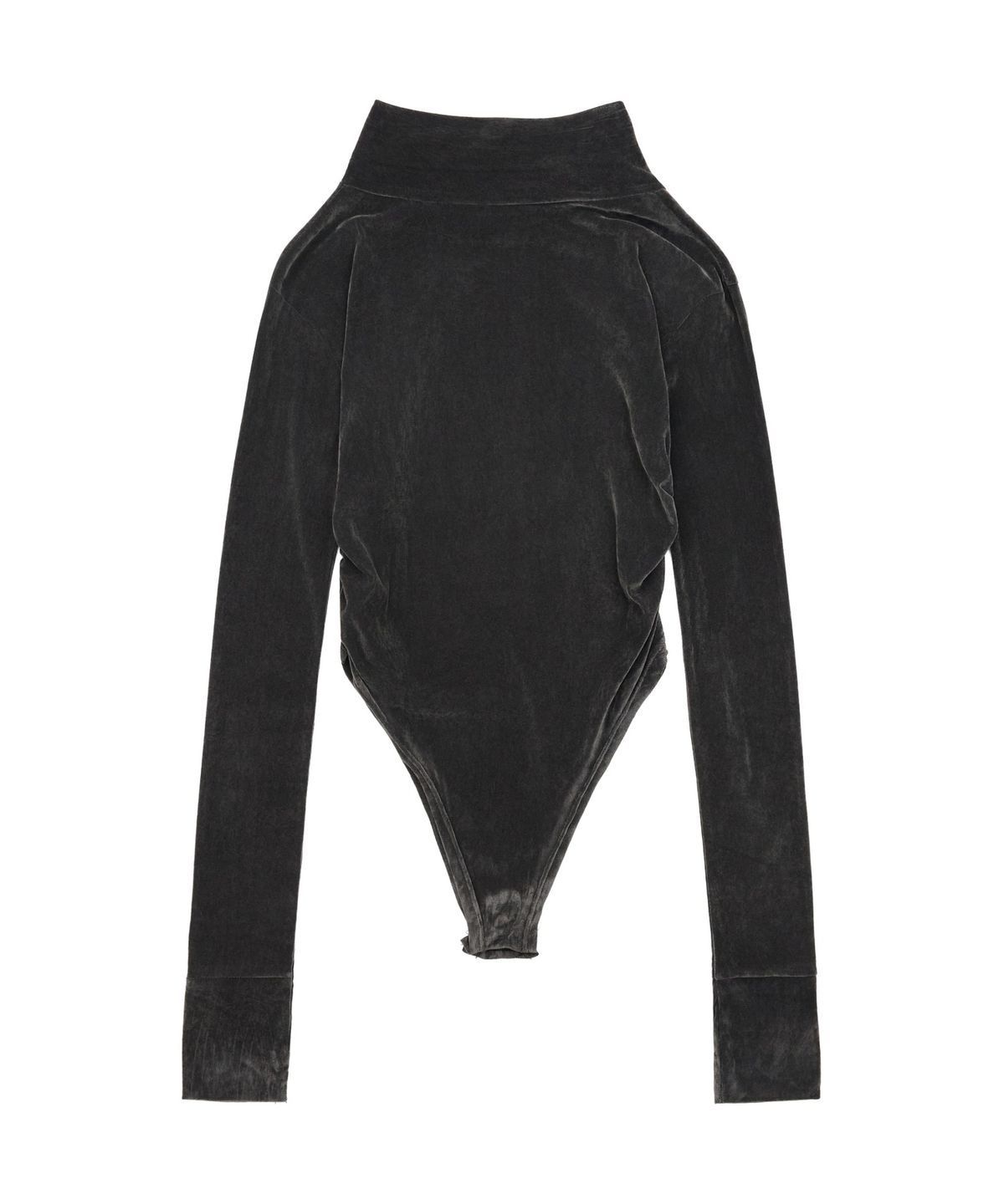 노 엑스트라 터치(NO EXTRA TOUCH) Velvet Button Bodysuit (Charcoal) / 26WTJS001CH