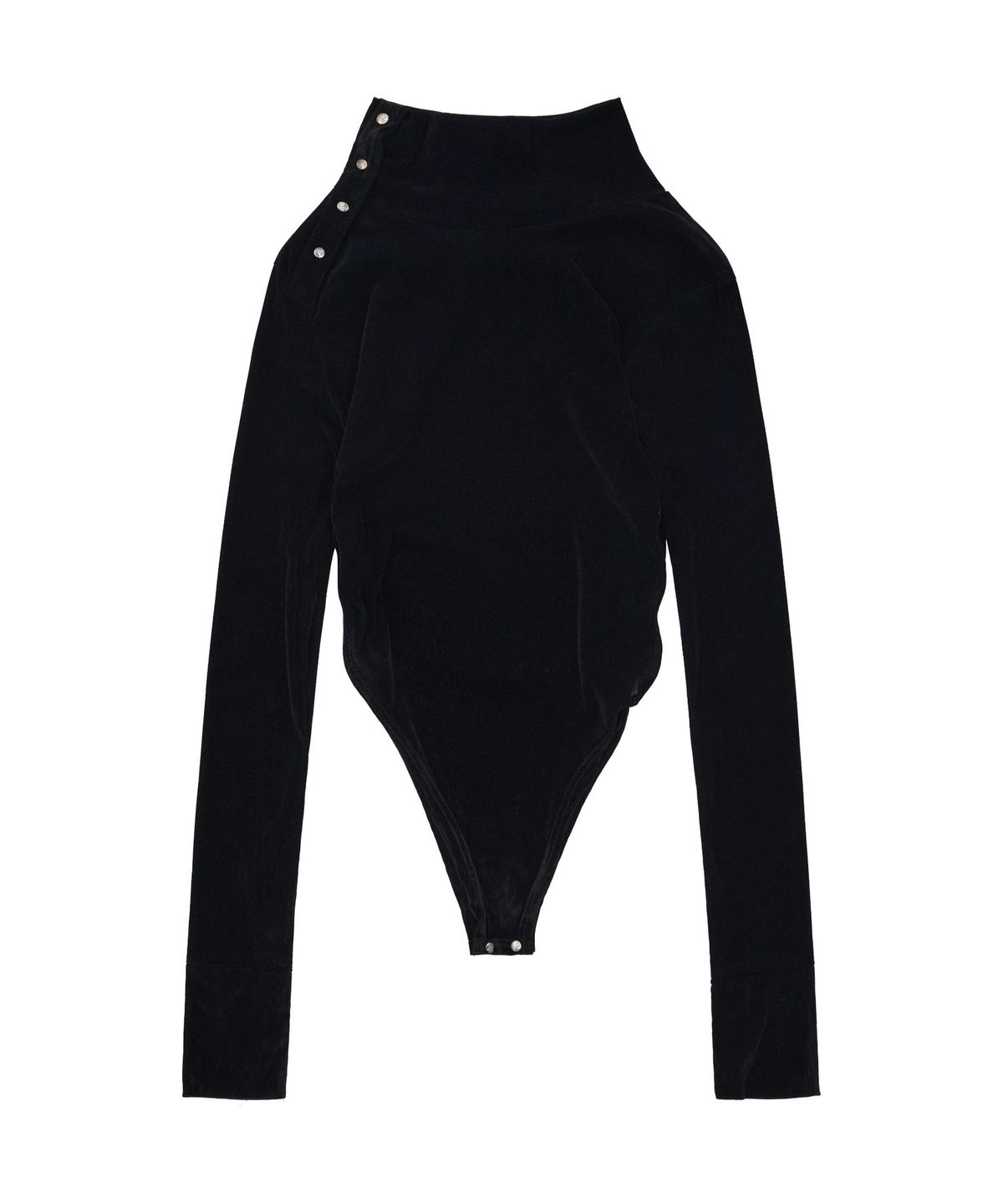노 엑스트라 터치(NO EXTRA TOUCH) Velvet Button Bodysuit (Black) / 26WTJS001BK