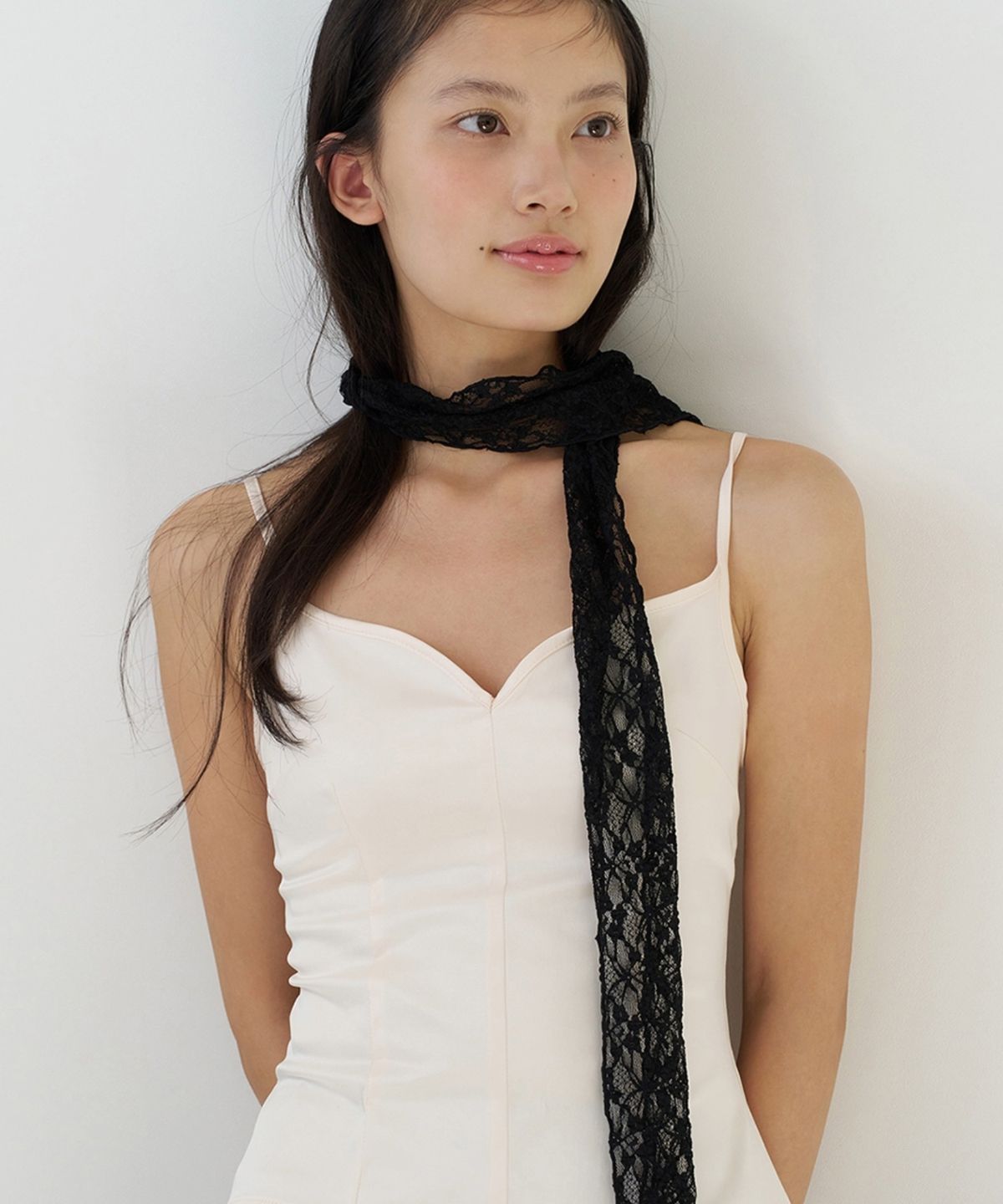 판타스틱 플래닛(FANTASTIC PLANET) floral lace slim scarf (2colors)