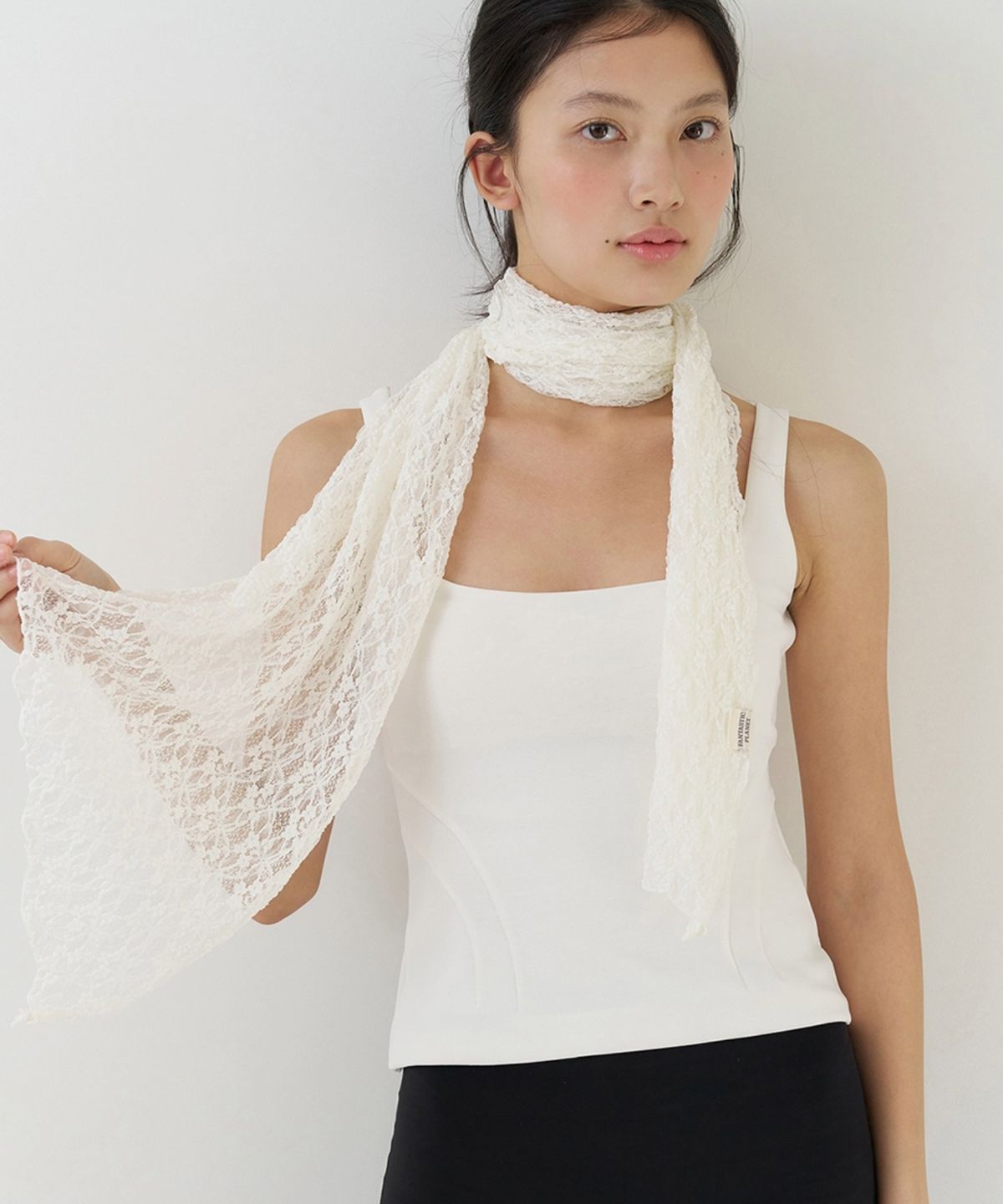 판타스틱 플래닛(FANTASTIC PLANET) floral lace long scarf (2colors)