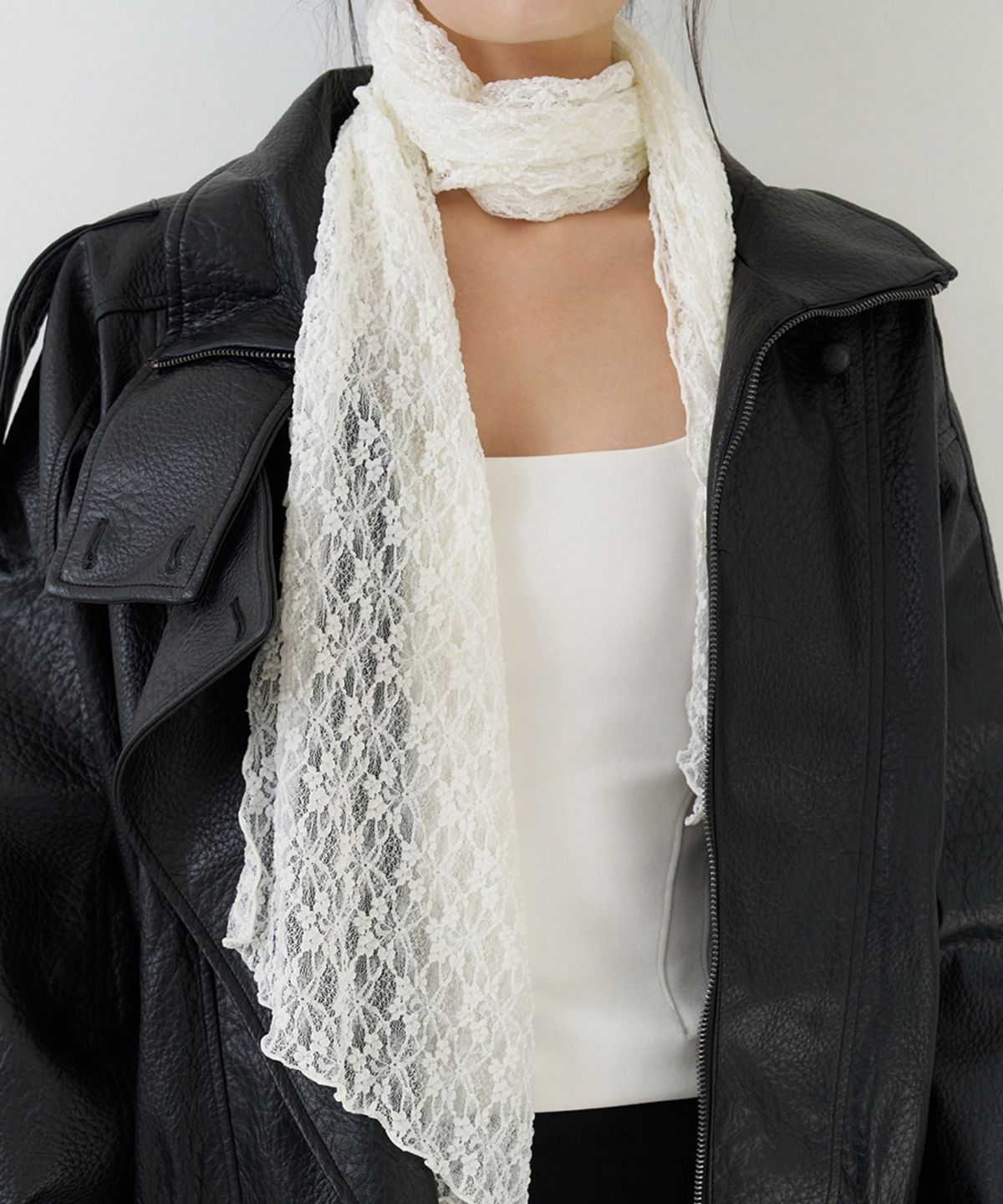판타스틱 플래닛(FANTASTIC PLANET) floral lace long scarf (2colors)