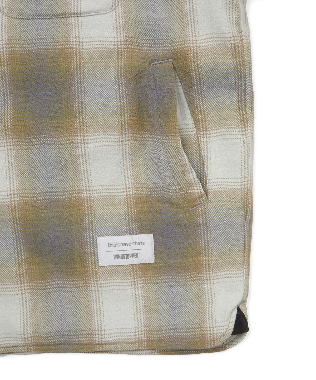 디스이즈네버댓(THISISNEVERTHAT) GORE-TEX WINDSTOPPER Plaid Shirt Warm Grey