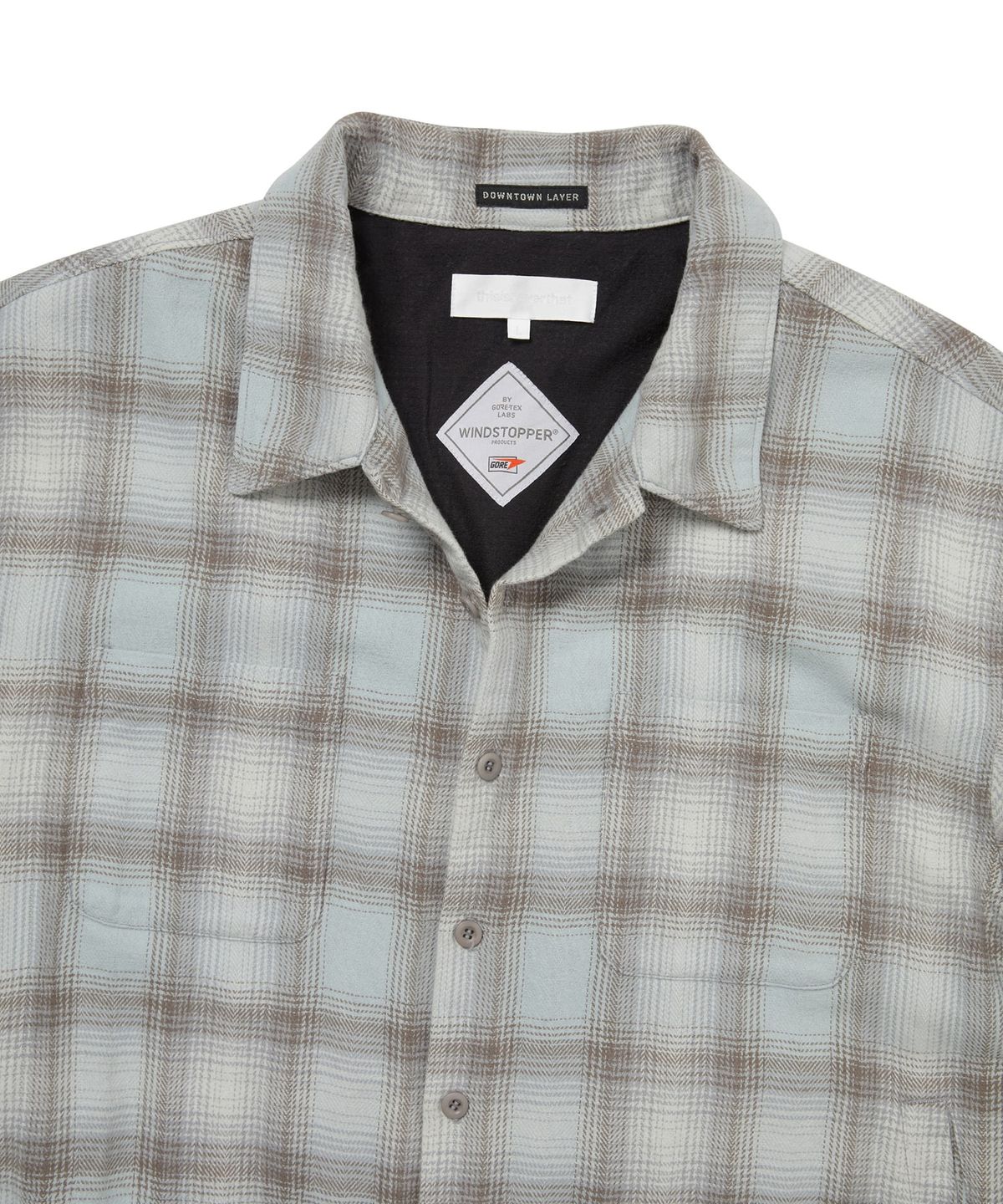 디스이즈네버댓(THISISNEVERTHAT) GORE-TEX WINDSTOPPER Plaid Shirt Light Blue