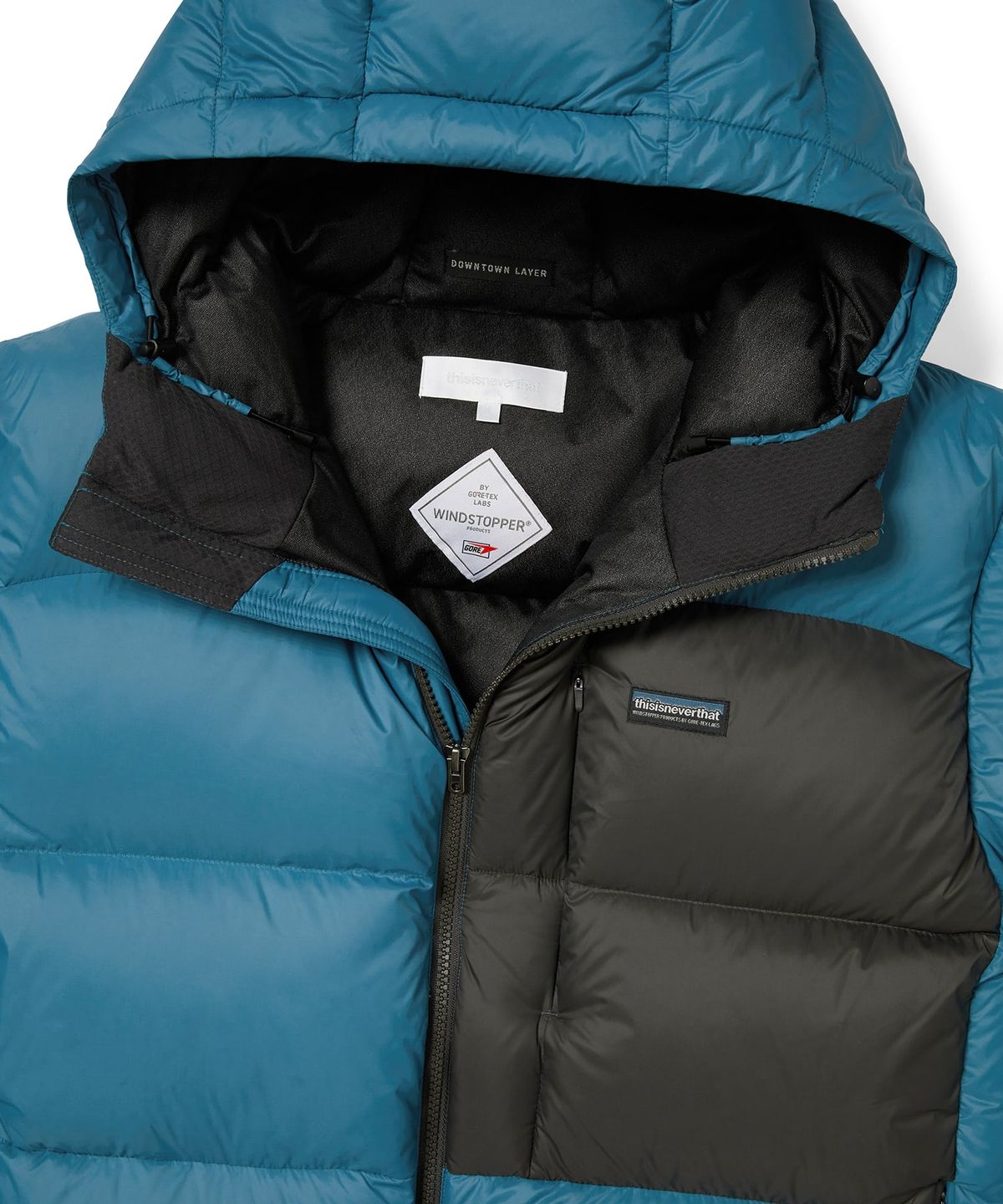 디스이즈네버댓(THISISNEVERTHAT) GORE-TEX WINDSTOPPER Puffer Down Jacket Light Blue