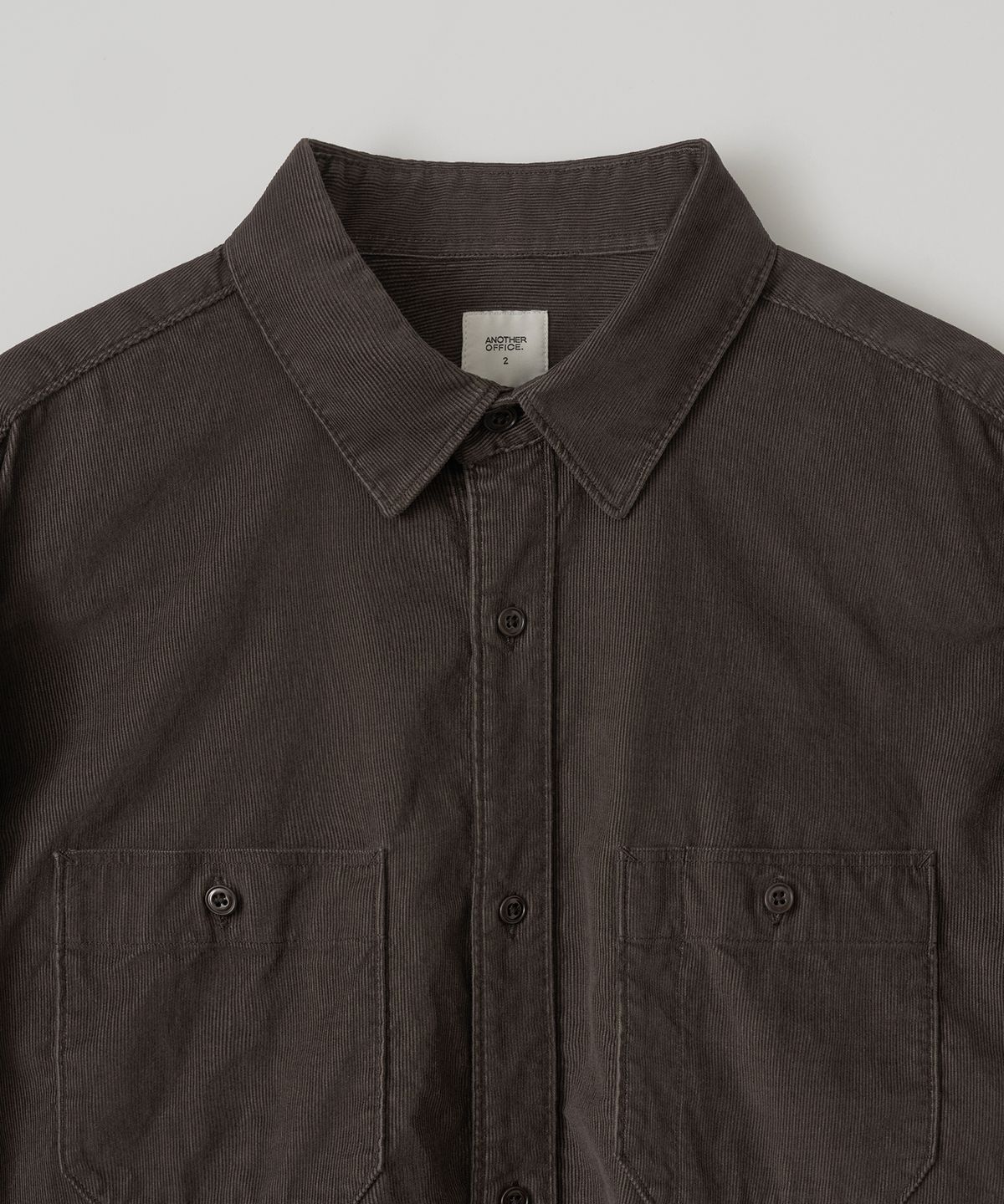 어나더 오피스(ANOTHER OFFICE) Railroad Workshirt (Charcoal Brown)