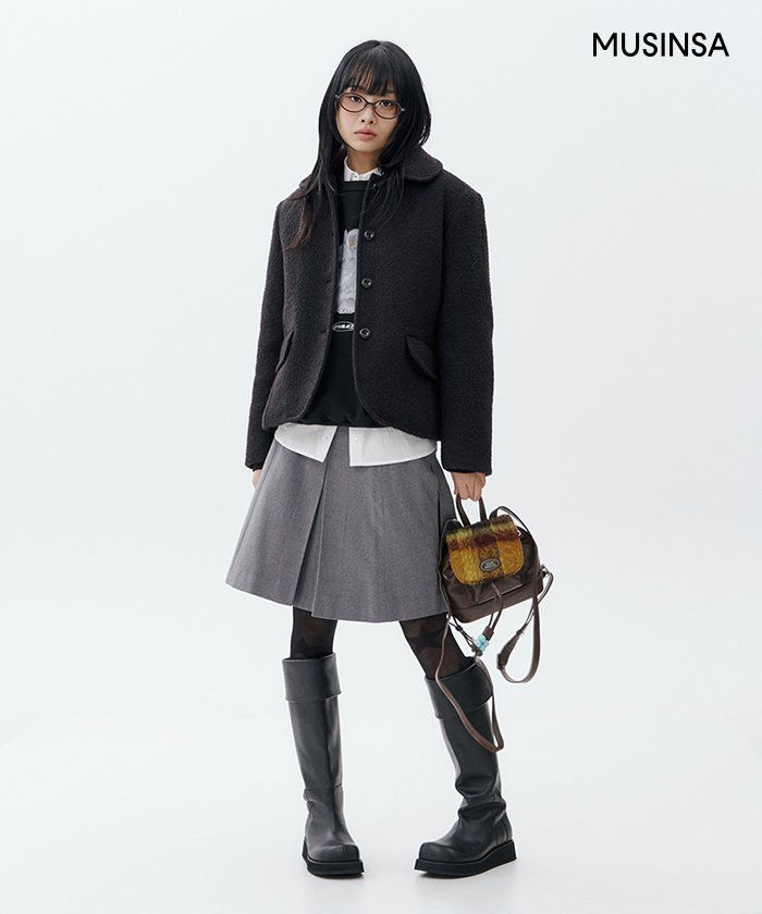 오헤시오(OHESHIO) BOUCLE HALF WOOL JACKET, IVORY - 사이즈 & 후기