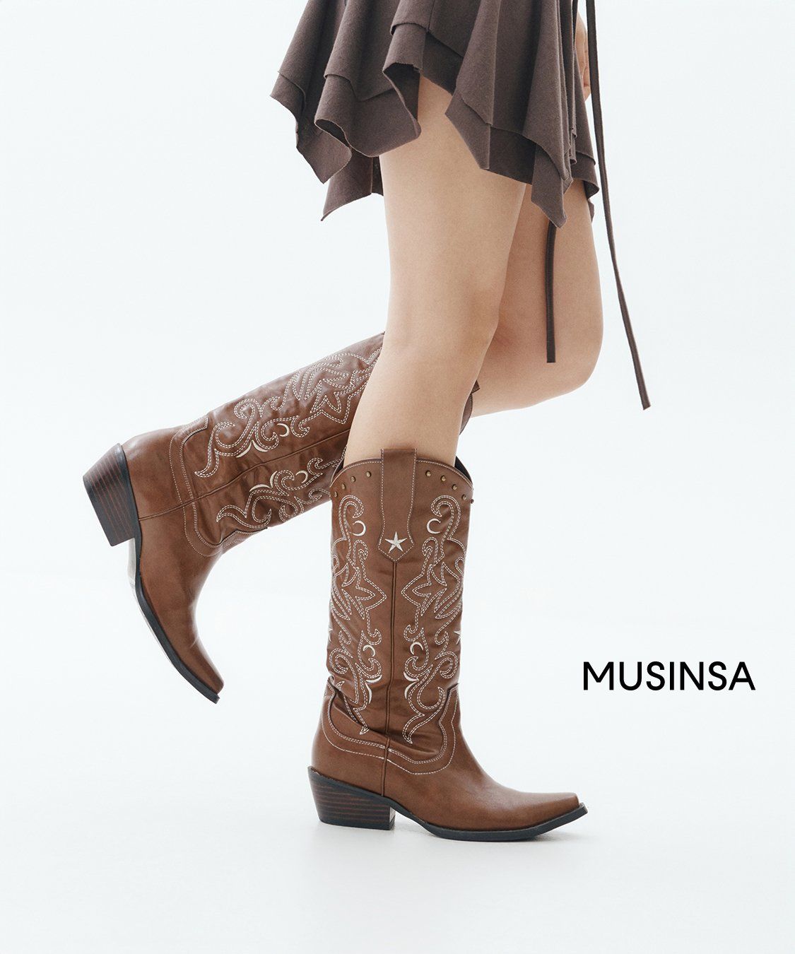 靴 LOULOUSEOUL Chocolate Western Boots 루루서울(LOULOUSEOUL) Hot! Chocolate Western Boots (Brown