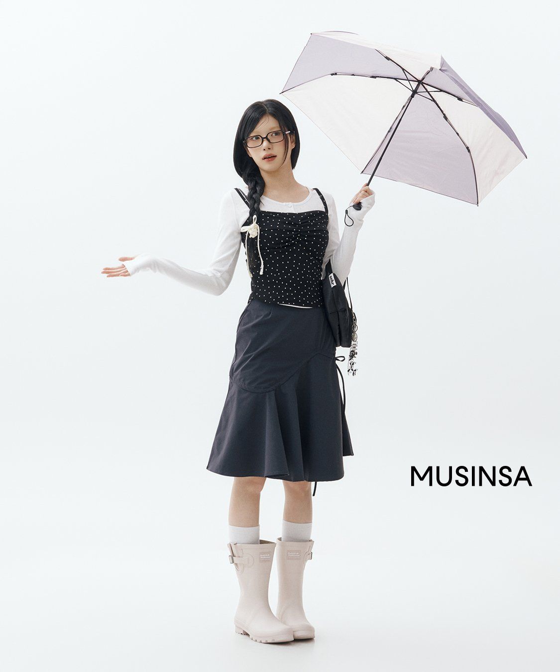미세키서울(MISEKI SEOUL) Shirring ruffle midi skirt BLACK - 사이즈