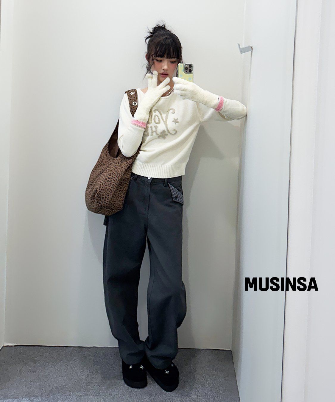 오헤시오(OHESHIO) CHECK POCKET CARPENTER PANTS, CHARCOAL - 사이즈