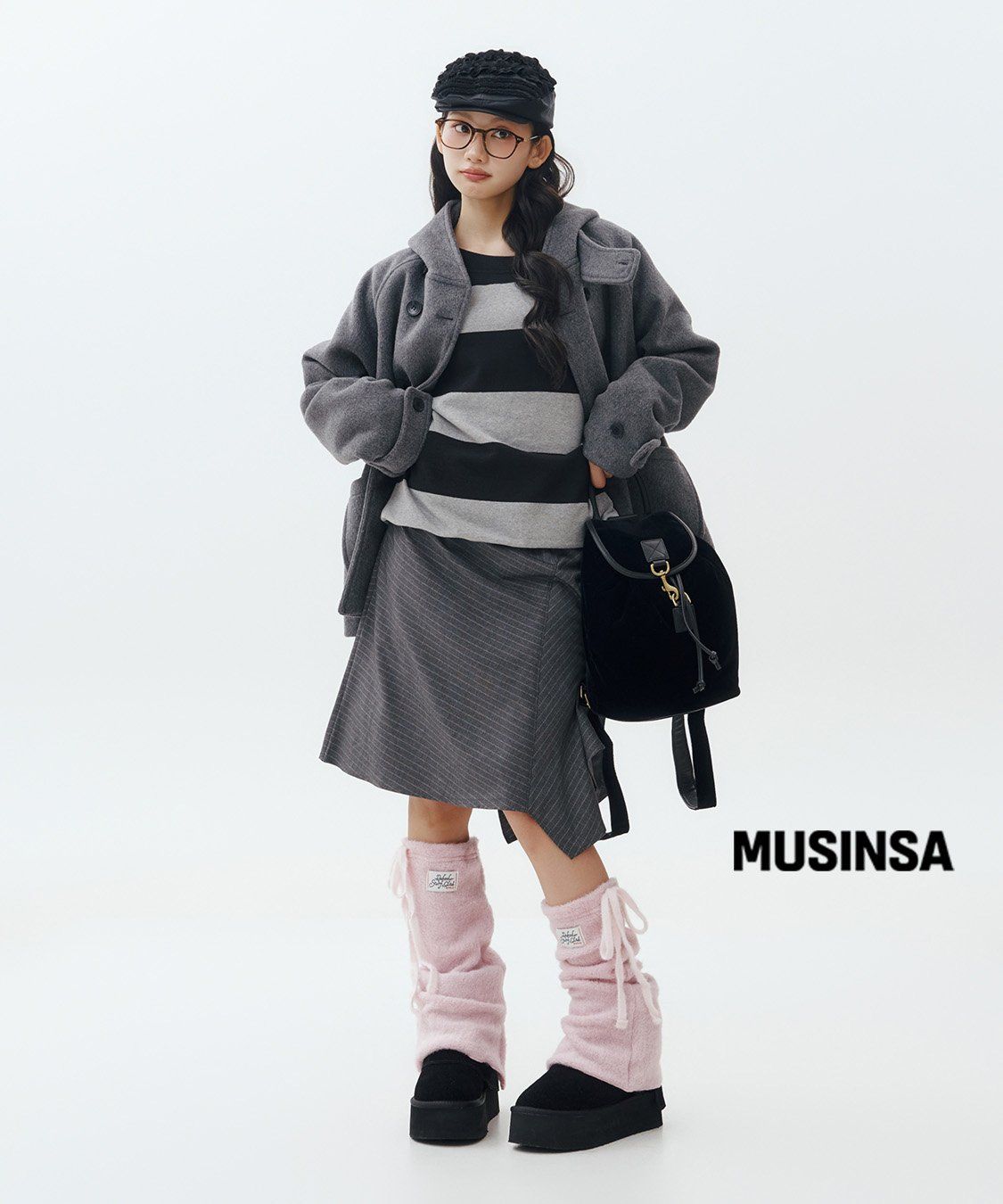 미세키서울(MISEKI SEOUL) Hoodie double button coat CHARCOAL