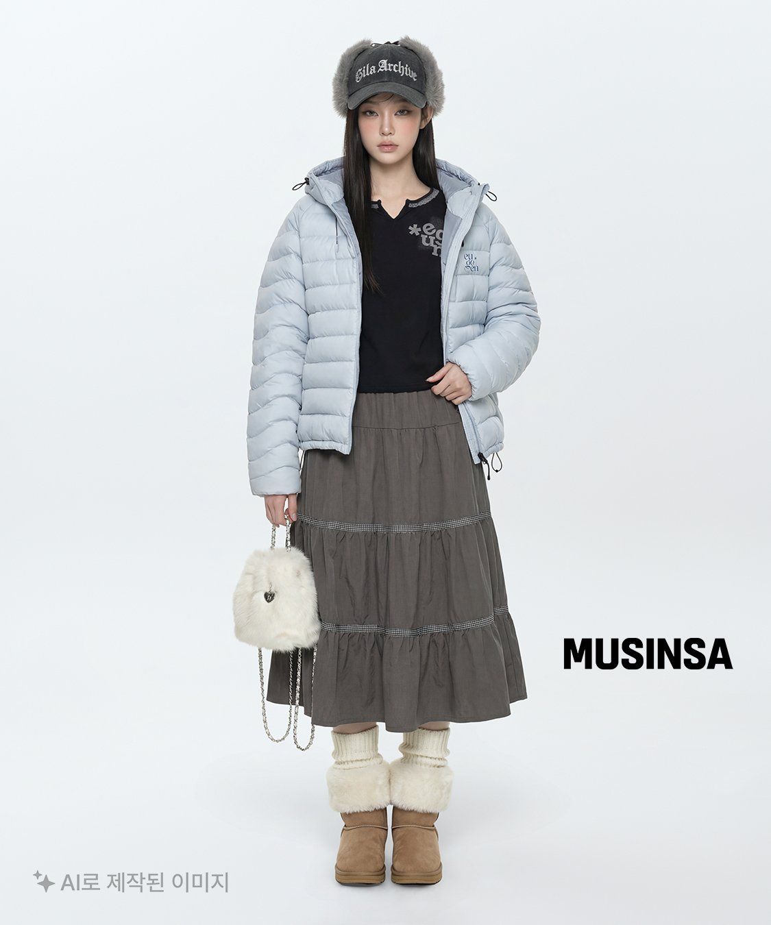 에이이에이이(AEAE) CHECK MIDI TIERED SKIRT [BROWN] - 사이즈 & 후기