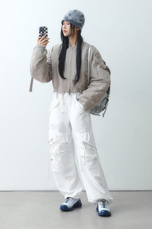 나체(NACHE) CONVEX TIE CARGO PANTS (UNISEX) WHITE - 사이즈