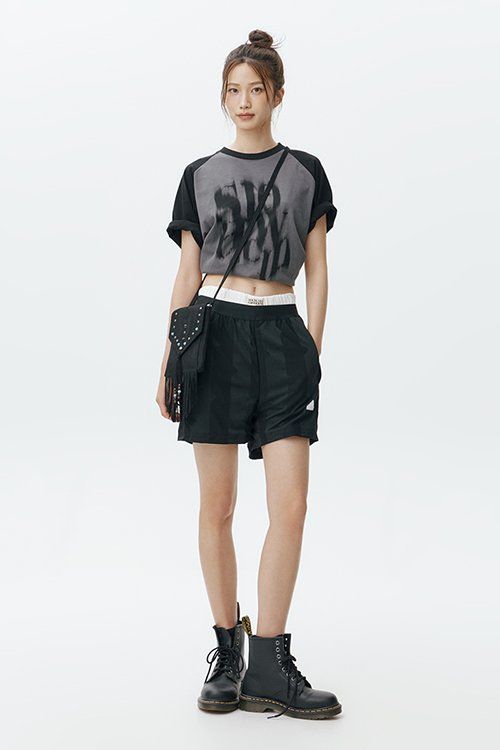 パンツ ROCKCAKE Beige Label Button Shorts Black RC24PT06700 락케이크(ROCKCAKE) Beige Label Button Shorts - Black