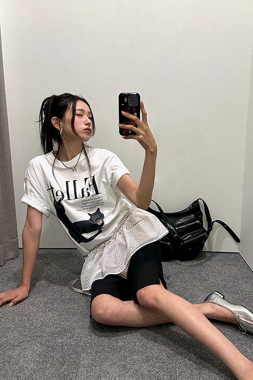 썸웨어버터(SOMEWHEREBUTTER) Slit Biker Pants - Black