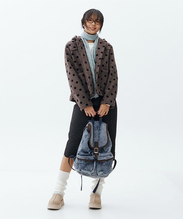 에이이에이이(AEAE) OUT POCKET DENIM BACKPACK [BLACK