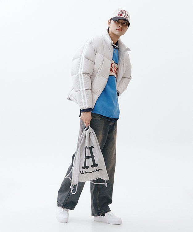★AEAE★ WEB LOGO 5 PANNEL BALL CAP GREYNAVY A231UAA02GN WEB LOGO 5 PANNEL BALL CAP - [GREY/NAVY] - aeae