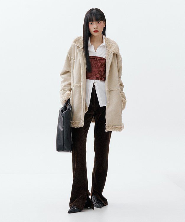 【LOULOUSEOUL】Linda Boots Cut Corduroy Pants (Wine) 루루서울(LOULOUSEOUL) Linda Boots Cut Corduroy Pants (Wine
