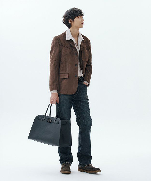 BUCKLE LEATHER LARGE TOTE BAG BLACK_M_UDBA4F207BK