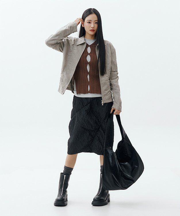 【TREEMINGBIRD】韓国★Shining Velvet Leather Wide Big Bag 트리밍버드(TREEMINGBIRD) Shining Velvet Leather Wide Big Bag