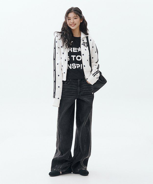셋업이엑스이(SETUP-EXE) STAR SPORTY ZIP-UP / WHITE - 사이즈 & 후기