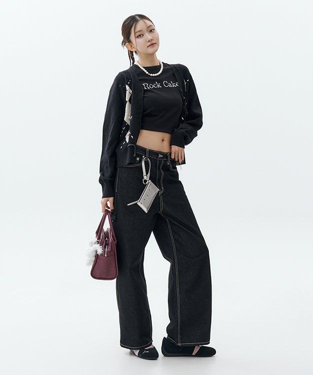 카시코(KASHIKO) Embroied Nonfade Denim Pants Black - 사이즈 & 후기