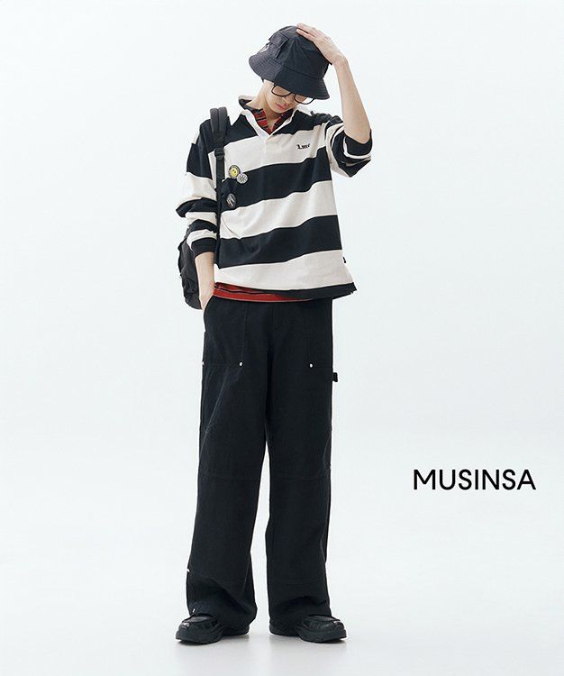 엘엠씨(LMC) STRIPE GOTHIC NAME RUGBY SHIRT blue - 사이즈