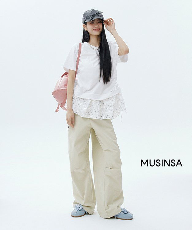 RONRON★韓国★人気★DOT MESH SHIRRING LAYERED LONG T SHIRT RONRON☆韓国☆人気☆DOT MESH SHIRRING LAYERED LONG T SHIRT