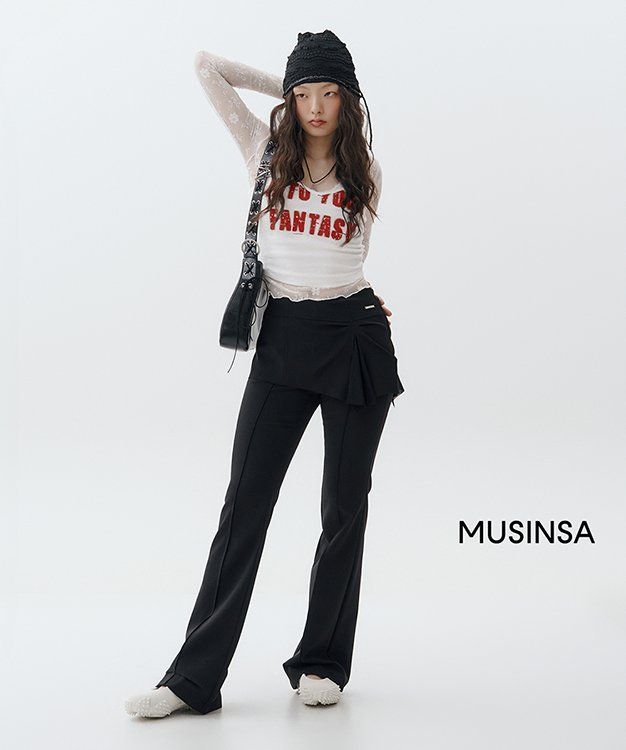 미세키서울(MISEKI SEOUL) Pleats skirt pants BLACK - 사이즈 & 후기