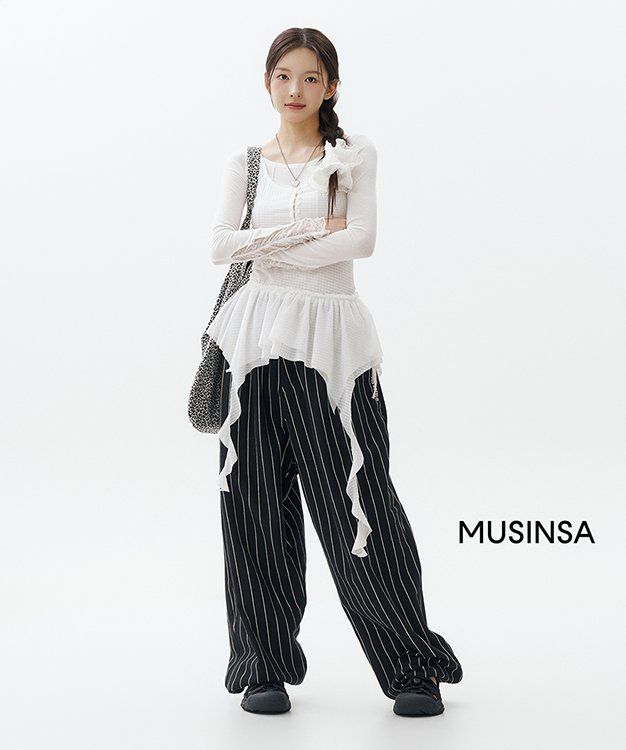 【CHERRYQUIRI】ribbon lace shirring sleeve - black CHERRYQUIRI – SellerWork