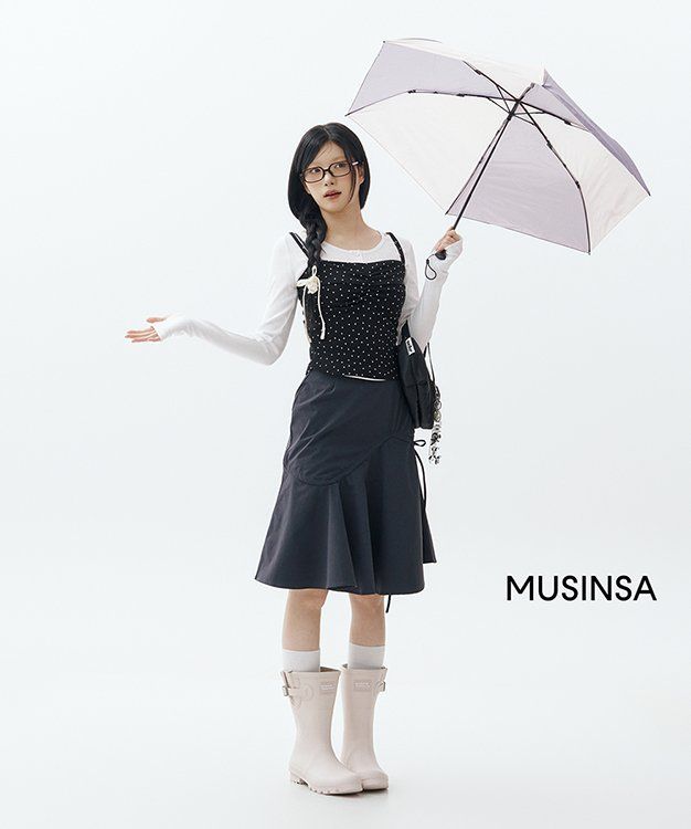미세키서울(MISEKI SEOUL) Shirring ruffle midi skirt BLACK - 사이즈